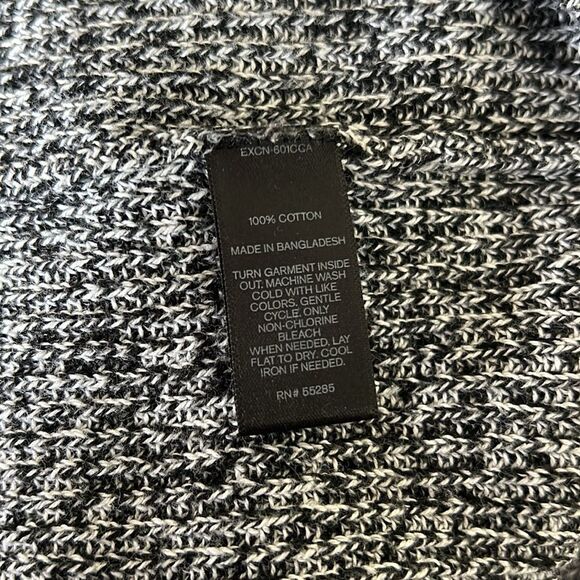 Express Mens Black/White Long Sleeve 4 Button Up Open Knit Sweater - Picture 9 of 9